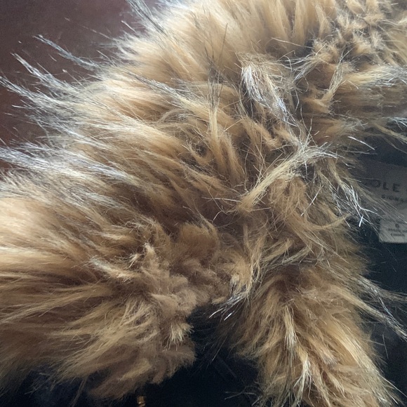 Cole Haan Black Utility Wool Blend Jacket with Faux Fur Trim - Picture 5 of 8